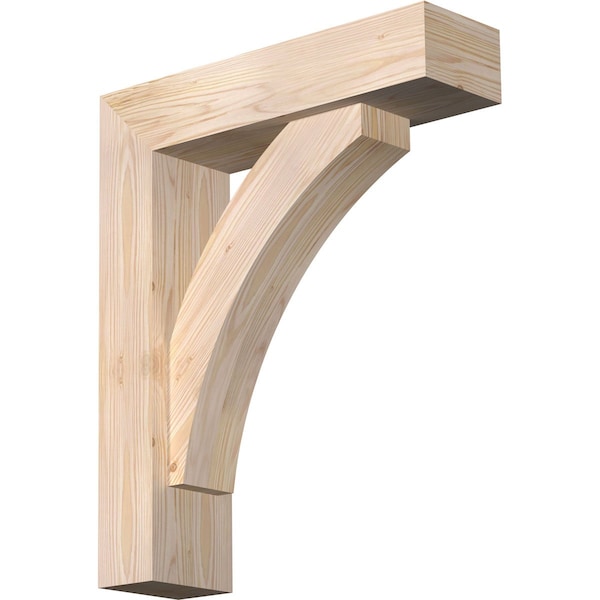 Ekena Millwork Thorton Block Smooth Bracket w/ Offset Brace, Douglas Fir, 5 1/2"W x 20"D x 24"H BKT0604X20X24THR05SDF - main